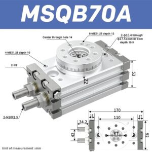 Xylanh Xoay SMC MSQB70A, MSQB70R, MSQB100A, MSQB100R, MSQB200A, MSQB200R